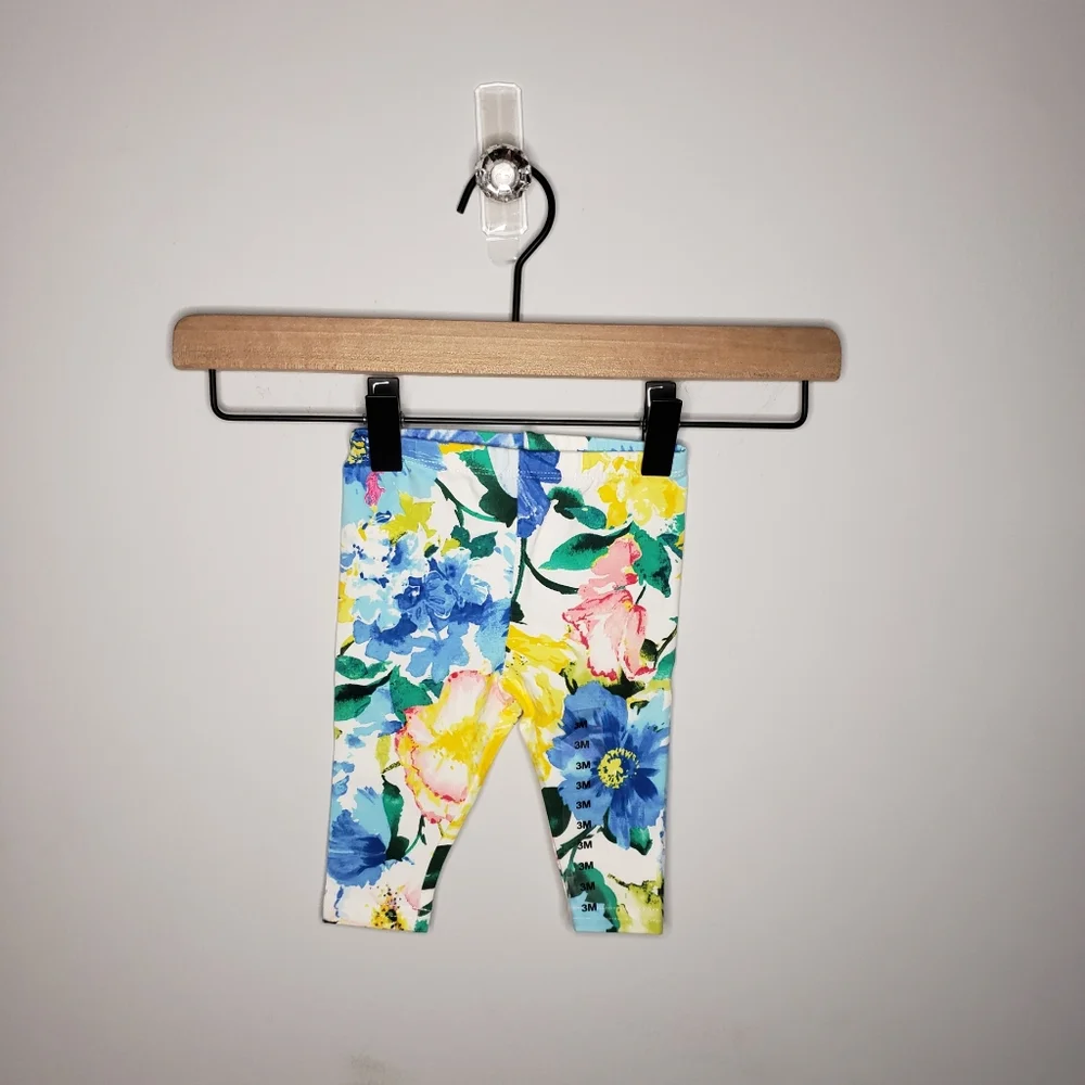 NWT Ralph Lauren 3 Months Baby Girl Bright & Colorful Floral Leggings